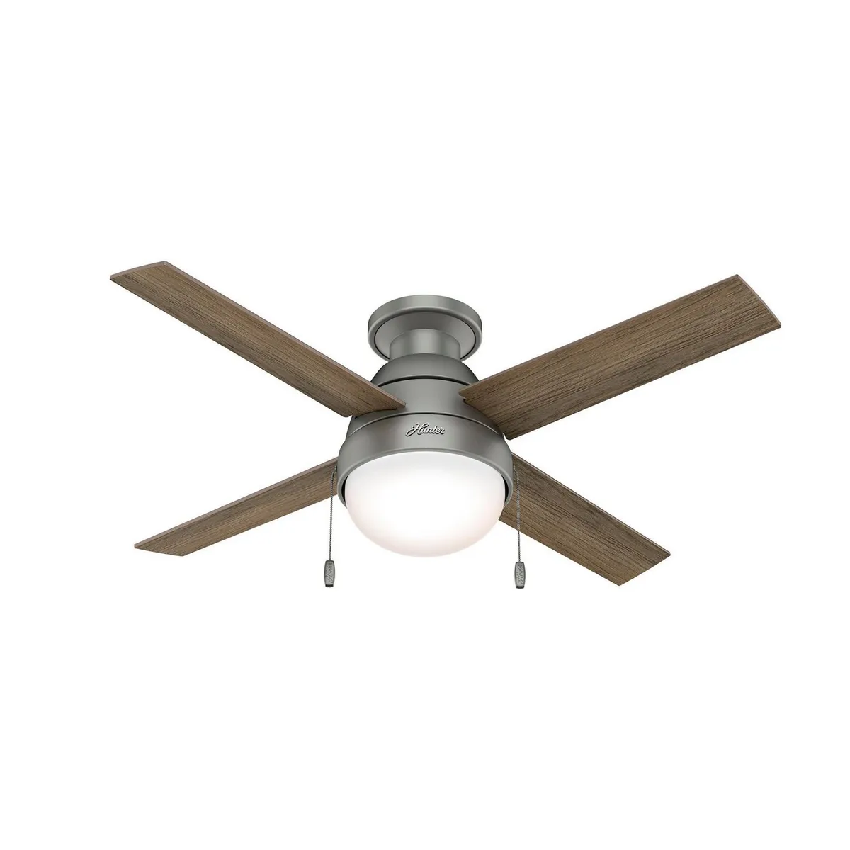 Hunter - Ventilador de Techo Kensie 4 Aspas y 2 Luces de 44" Plata