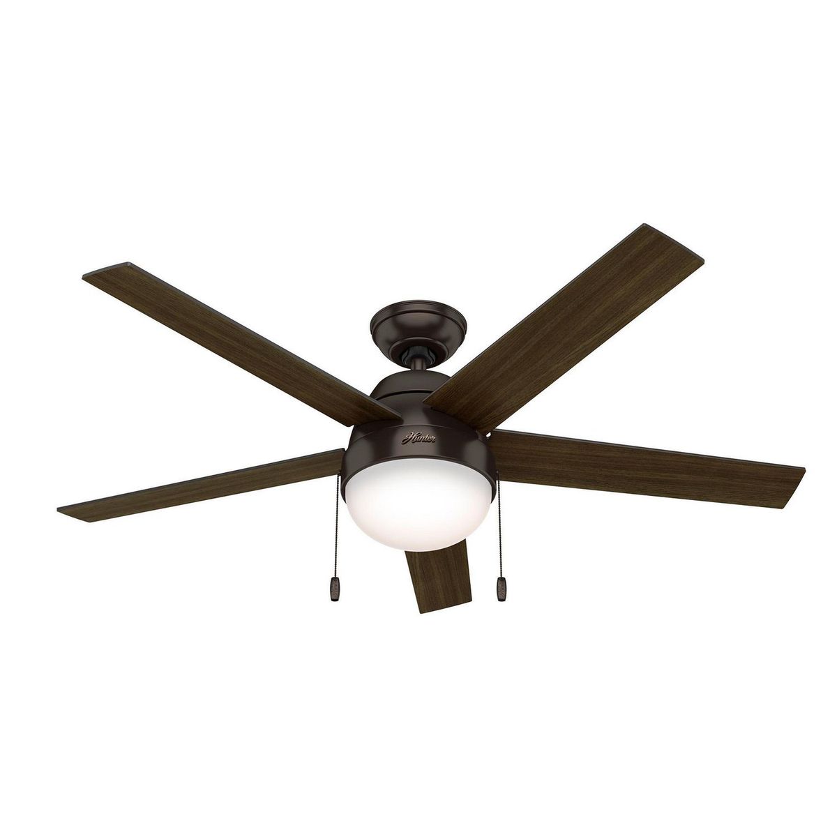 Hunter - Ventilador de Techo Anslee 5 Aspas y 2 Luces de 52" Bronce