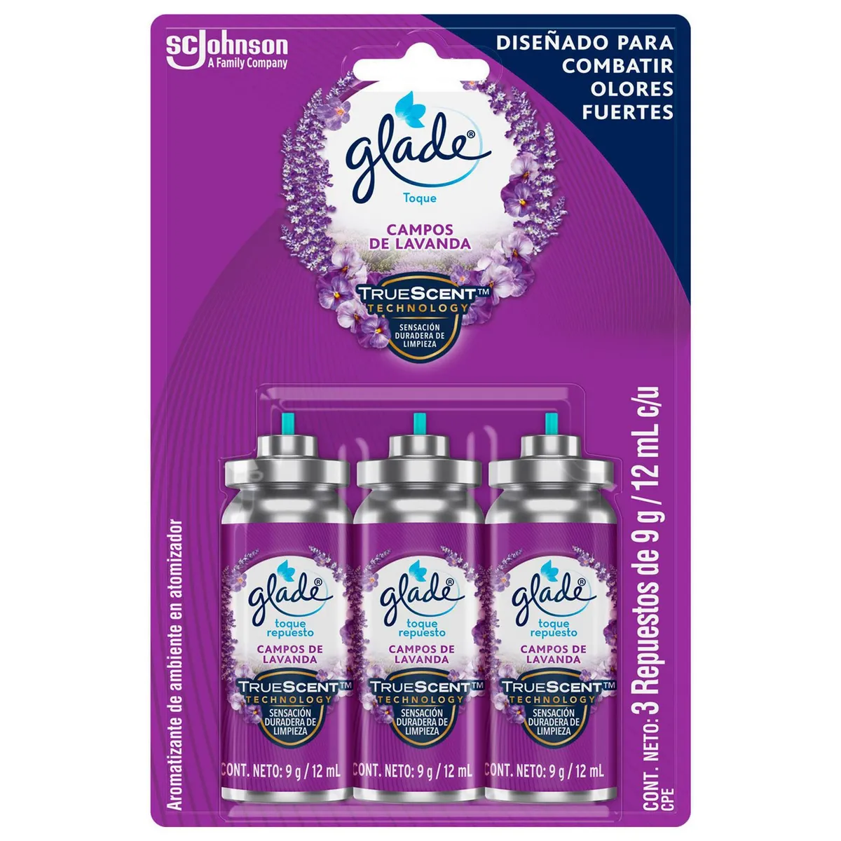 Aromatizante aerosol toque magico 3 pack lavanda, marca Glade - Foto Principal