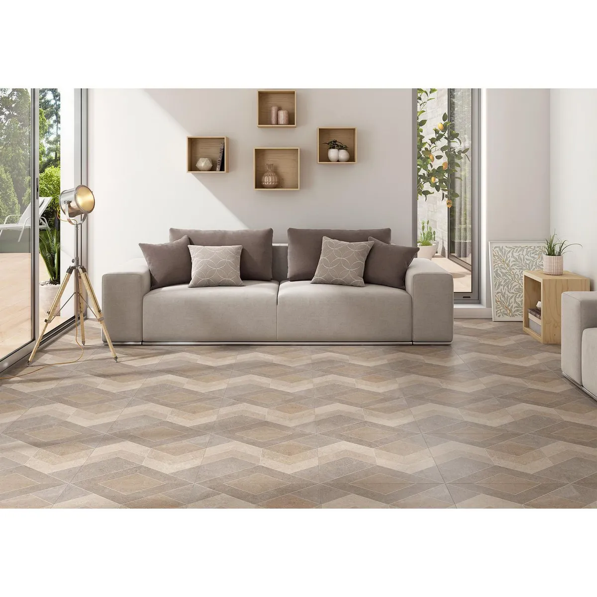 Piso Cerámico 60x60 hangar beige 1.44, marca Porcelanite - Foto 2
