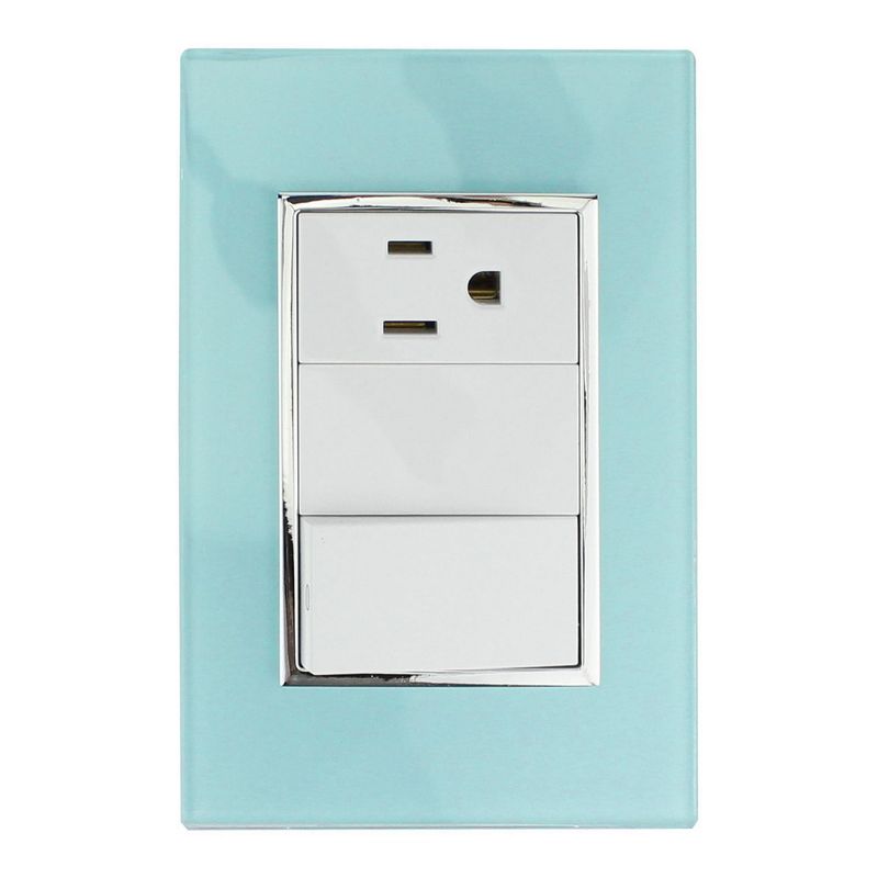 Sanelec - Placa Apagador Escalera y Contacto Aqua