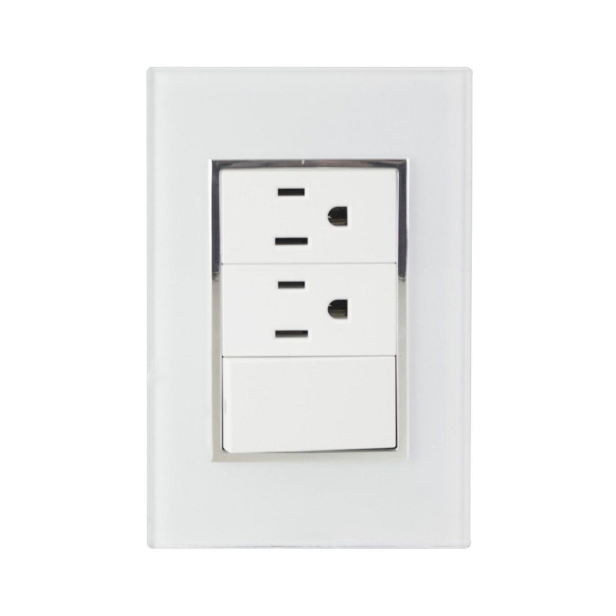 Sanelec - Placa Apagador y Contacto Doble Blanco
