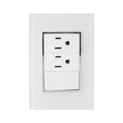 Placa Apagador y Contacto Doble Blanco