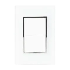 Placa Apagador Doble Blanco