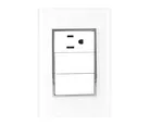 Placa Contacto y Apagador Doble Blanco