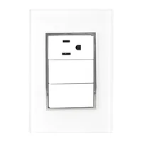 Placa Contacto y Apagador Doble Blanco