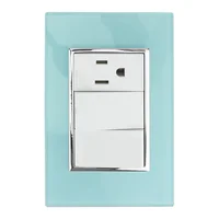 Placa Contacto y Apagador Doble Aqua