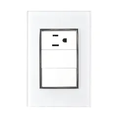 Placa Apagador y Contacto Blanco