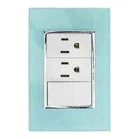 Placa Apagador y Contacto Doble Aqua