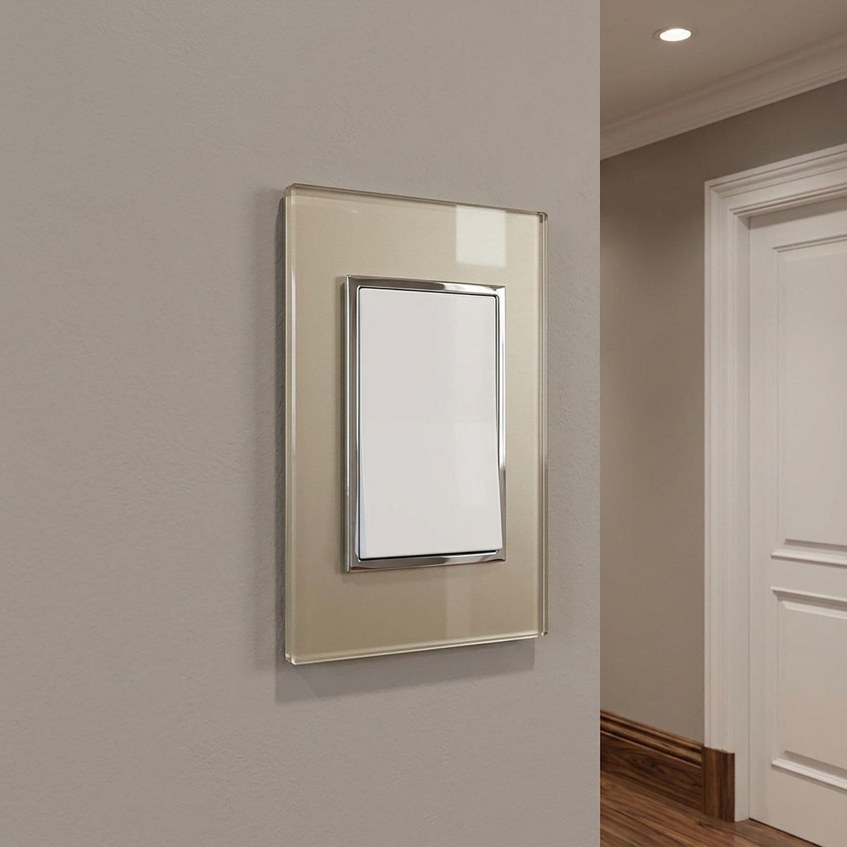 Placa Apagador Escalera Champagne, marca Sanelec - Foto 2