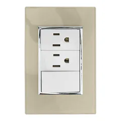 Placa Apagador y Contacto Doble Champ