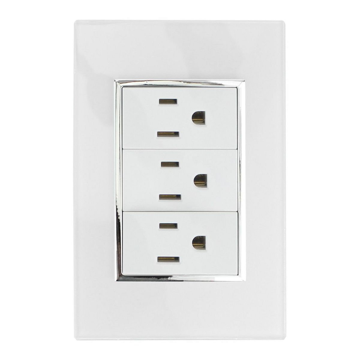 Sanelec - Placa Contacto Triple Blanco