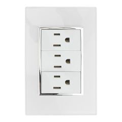 Placa Contacto Triple Blanco