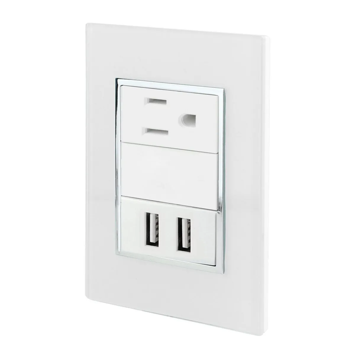 Sanelec - Placa Contacto Usb y Contacto Blanco