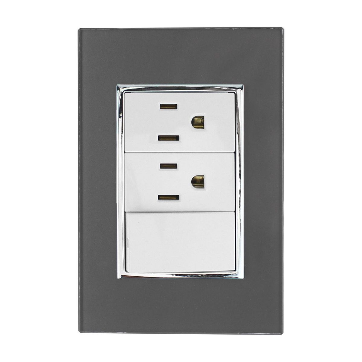 Sanelec - Placa Apagador y Contacto Doble Humo