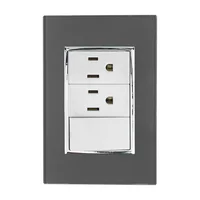 Placa Apagador y Contacto Doble Humo