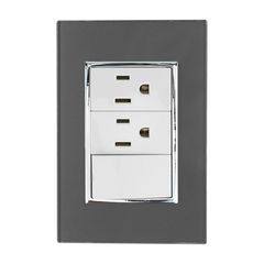 Placa Apagador y Contacto Doble Humo