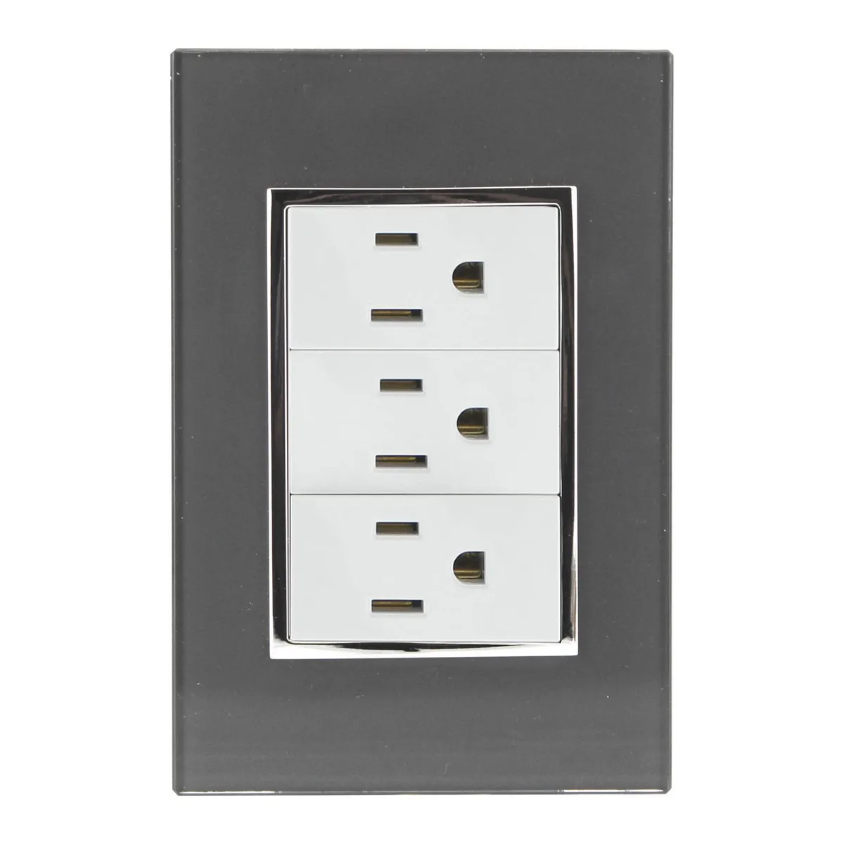 Sanelec - Placa Contacto Triple Humo