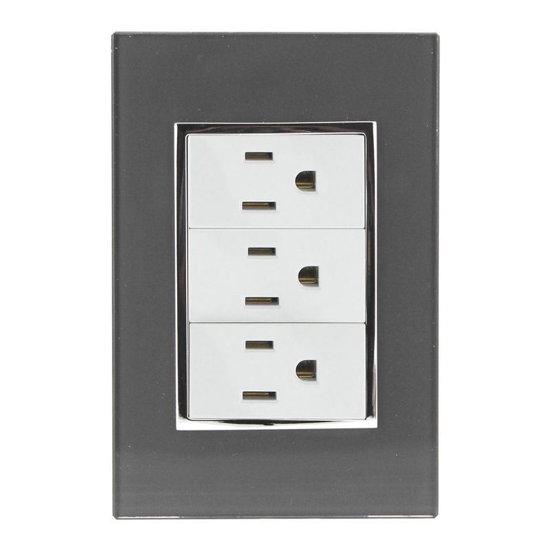 Sanelec - Placa Contacto Triple Humo