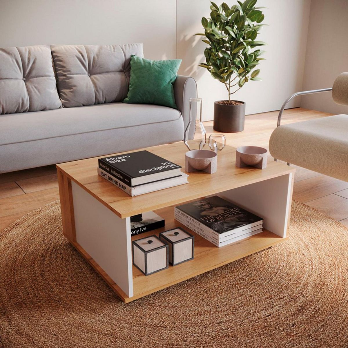 Maderkit - Mesa de centro Noa Blanco Duna