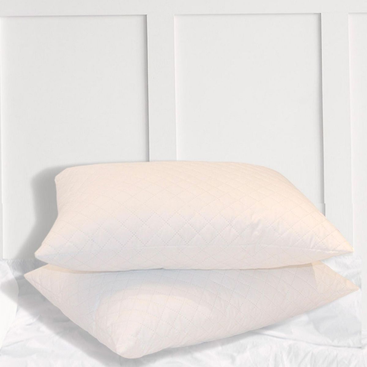 Just Home Collection - Almohada twin de mf capitoneada blanco estd