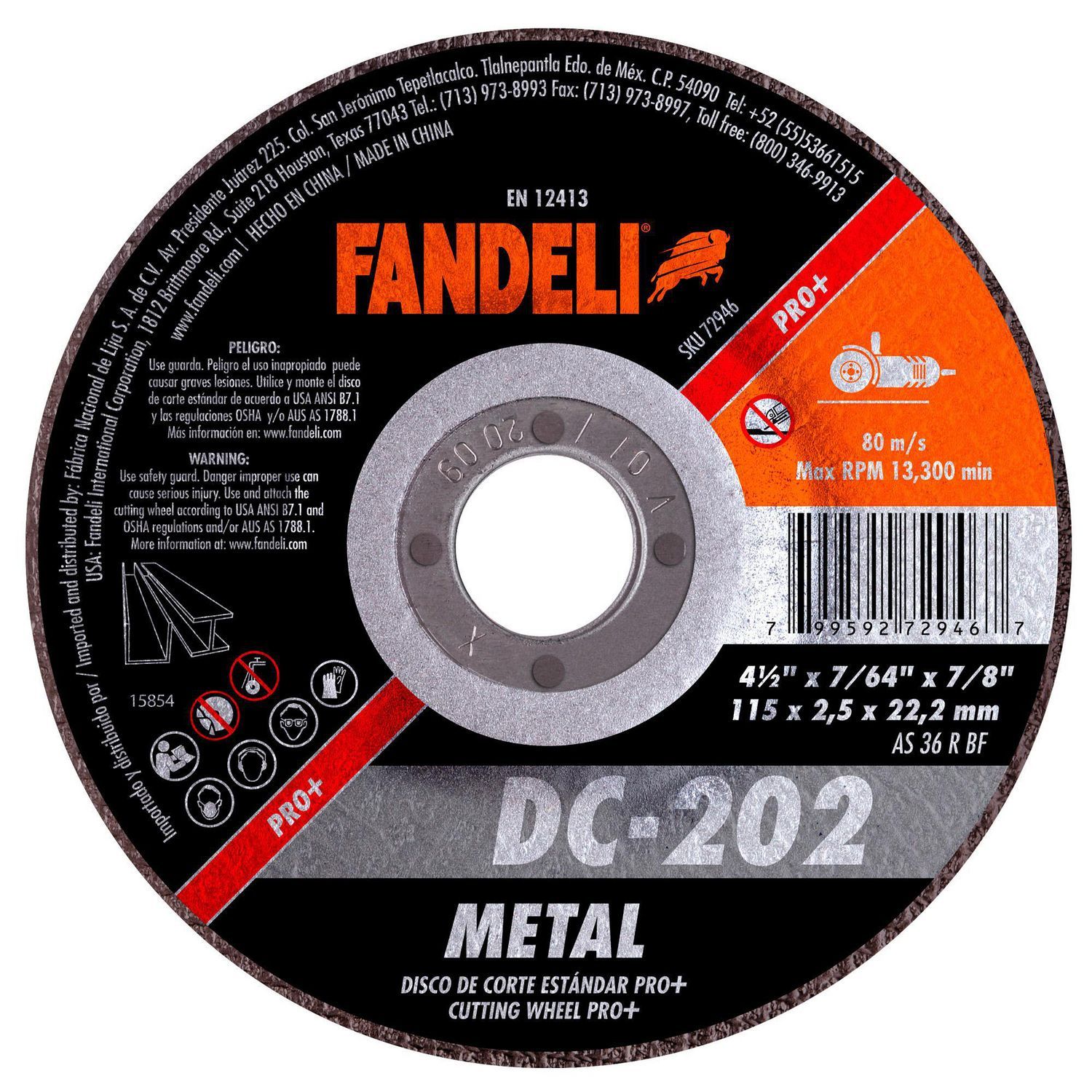 Fandeli - Disco Corte Estandar Metal Pro 4-1/2