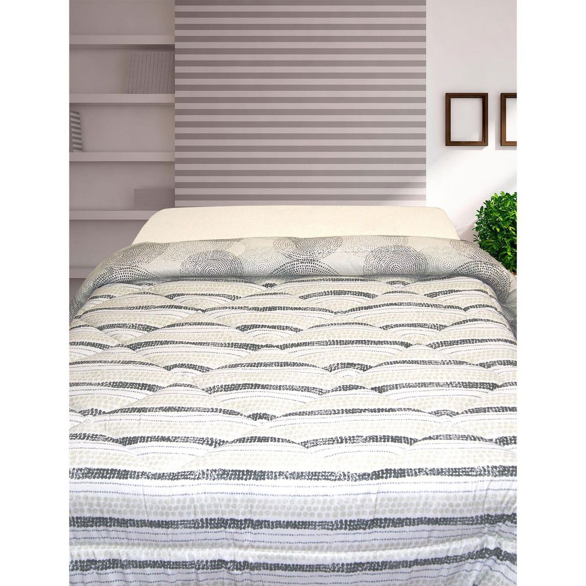 Just Home Collection - Edredón Individual Reversible Lugo Gris