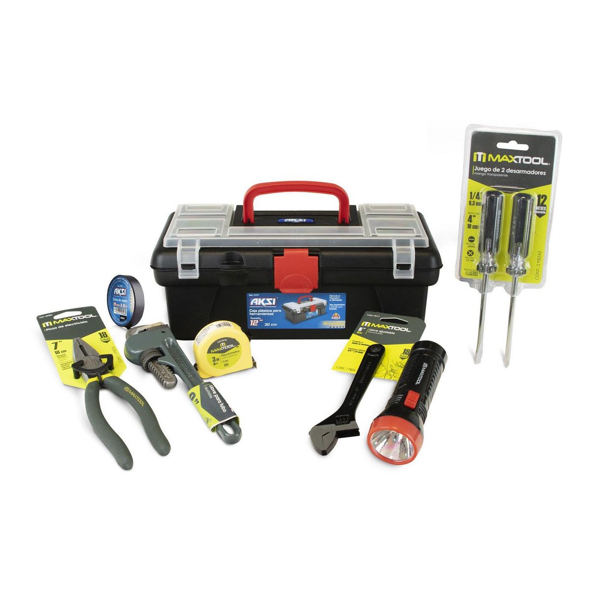 Maxtool - Kit Caja de Herramientas 12" 8 Piezas MAXTOOL