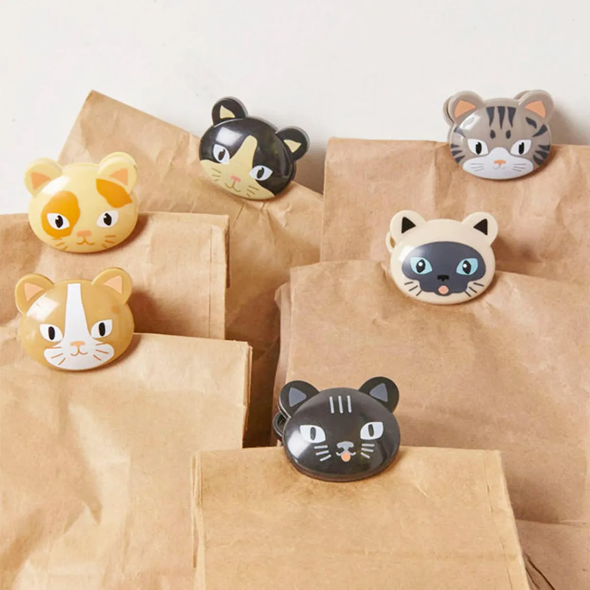 Juego de 6 clips para bolsas de gatos, marca Kikkerland - Foto 2