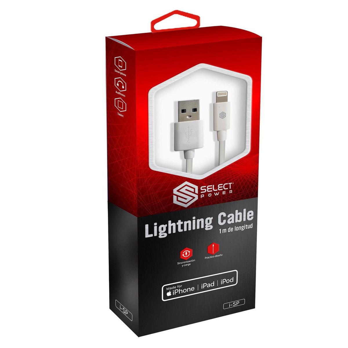 Cable USB a Lightning Certificado MFI 1 Metro, marca Select Sound - Foto 2