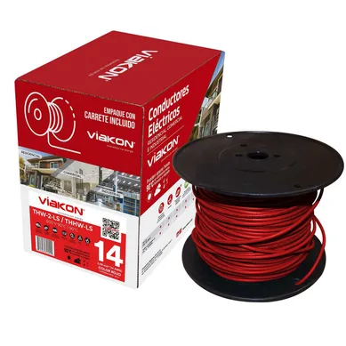 Cable Viakon THHW-LS #12 Rojo 100 Metros