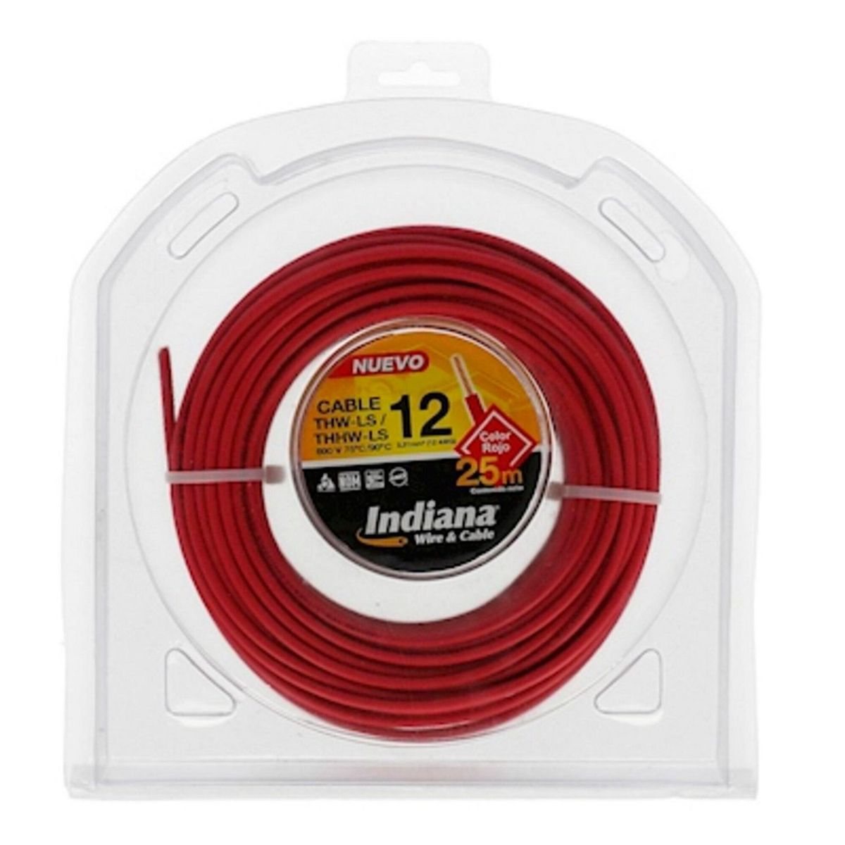 Indiana - Cable Indiana THHW-LS #12 Rojo 25 Metros