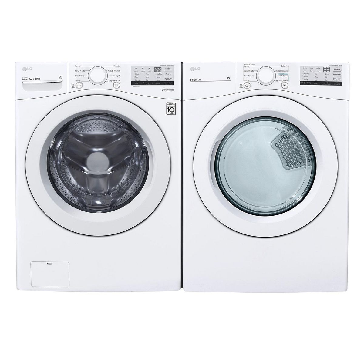 Combo de Lavadora y Secadora lg 20 kg blanco, marca Lg - Foto Principal