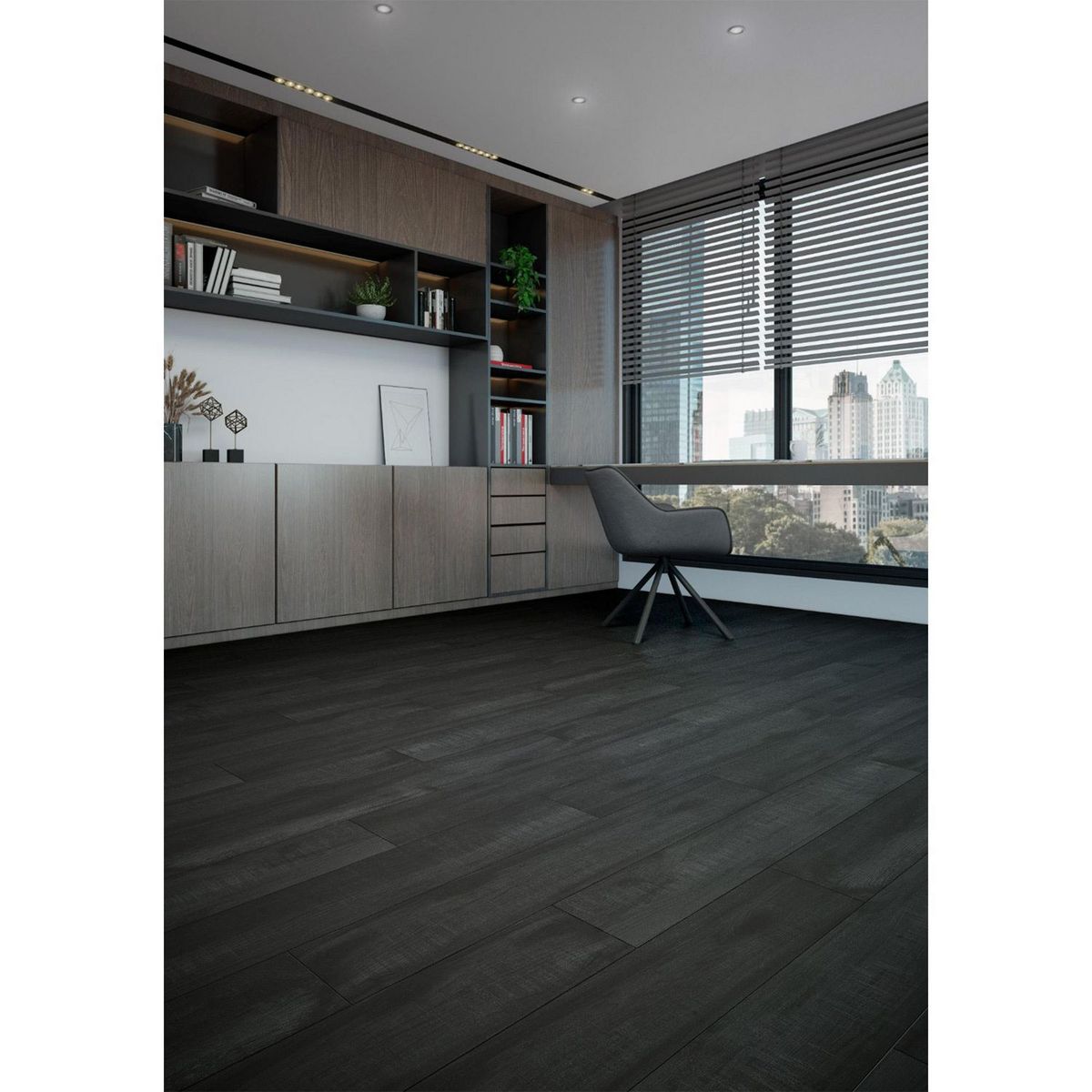Tendenzza - Piso Porcelanato Natura Nero 20X120 cm 1.20 m2