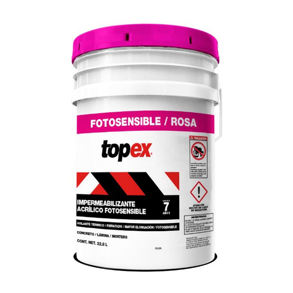 Mp Topex - Impermeabilizante Acrílico Fotosensible Topex - 7 Años de 22.8 litros - Blanco