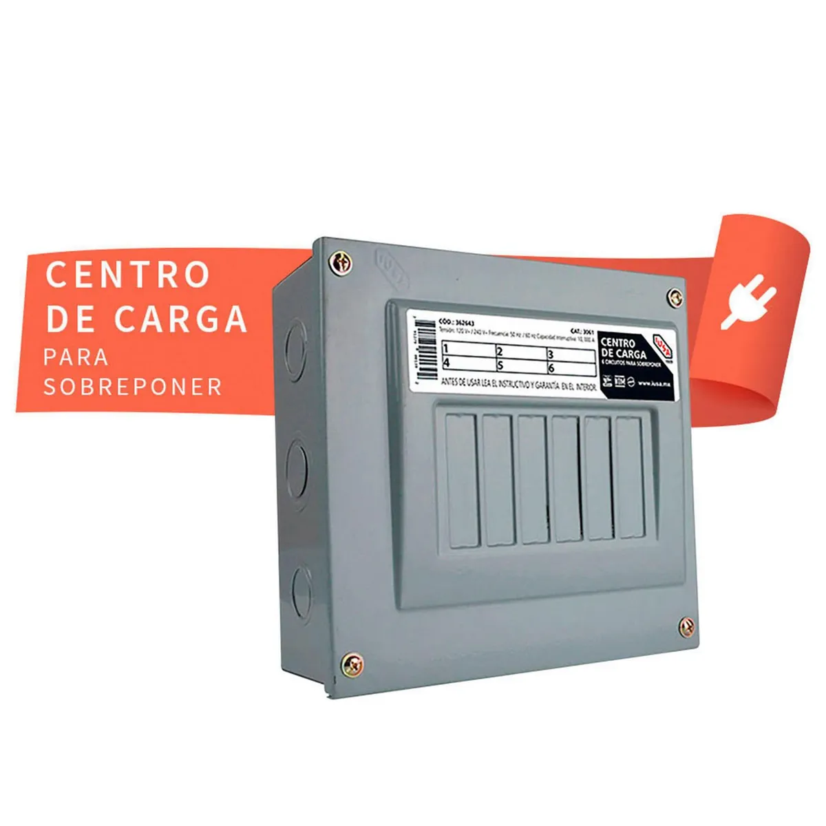 Centro de Carga 6E Sobreponer L E1, marca Iusa - Foto Principal