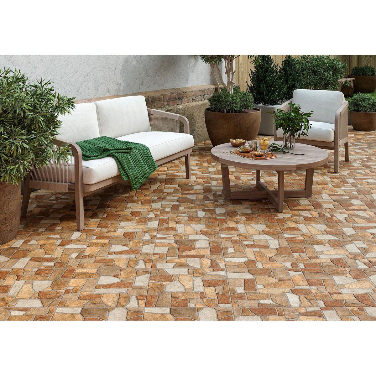 Porcelanite - Piso Cerámico 44X44 Galana Café 1.92