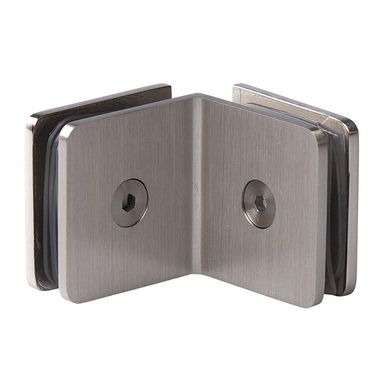 Clip Vidrio-Vidrio a 90 para Vidrio Templado de 10 a 12 mm. El Vidrio Requiere Perforacin.