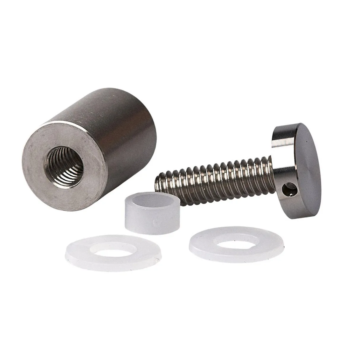 Bruken - Soporte Tubular para Vidrio 19 X 25 con Fijación a Muro para Vidrio Templado de 6 a 10 mm