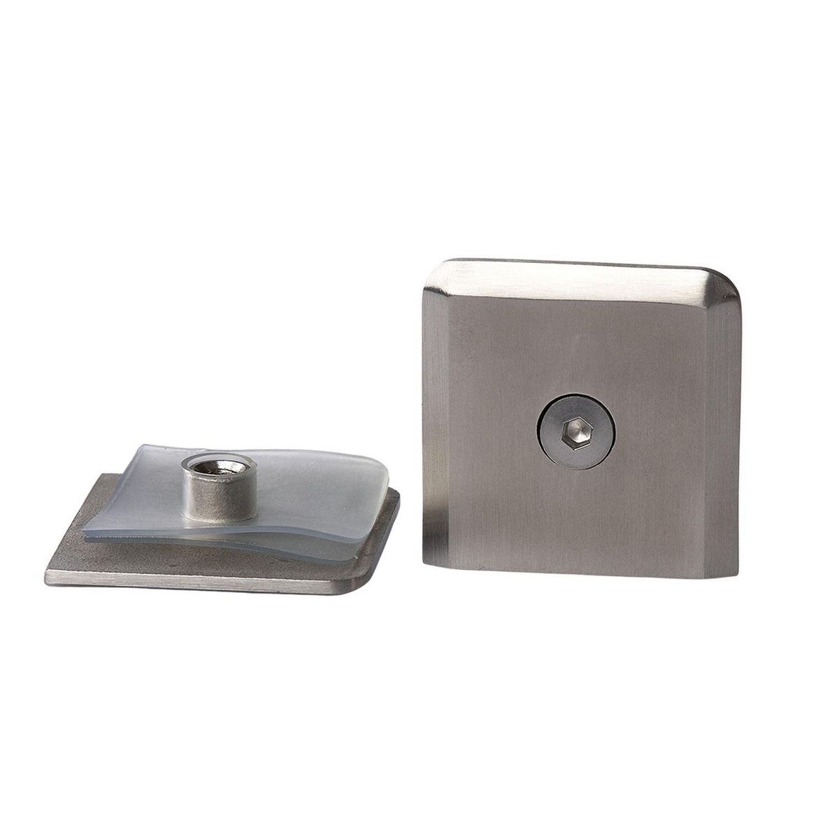 Bruken - Clip Biselado para Vidrio Fijo con Resaque para Vidrio Templado de 10 A 12 mm