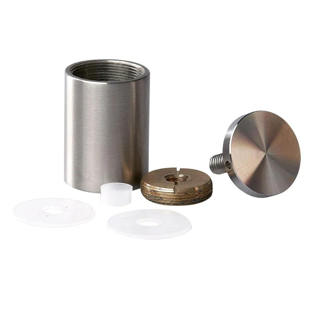 Bruken - Soporte Tubular para Vidrio 30 X 40 con Fijación a Muro para Vidrio Templado de 6 a 10 mm