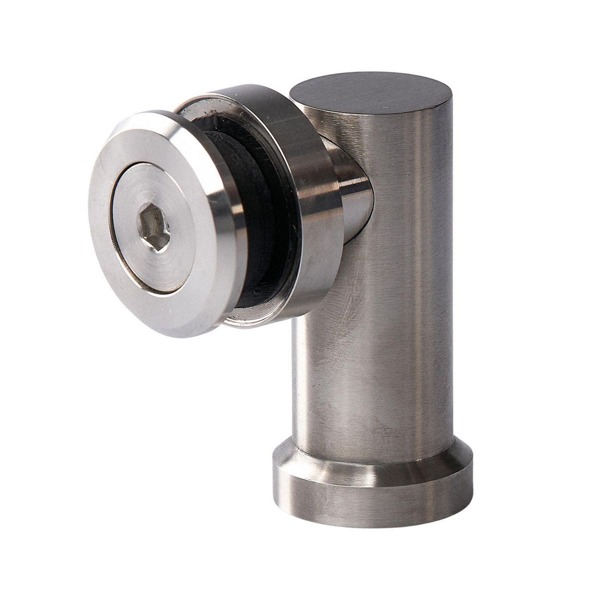 Bruken - Conector para Vidrio de 8 a 12 mm Murovidrio 90º Incluye Tornillo con Taquete Expandible