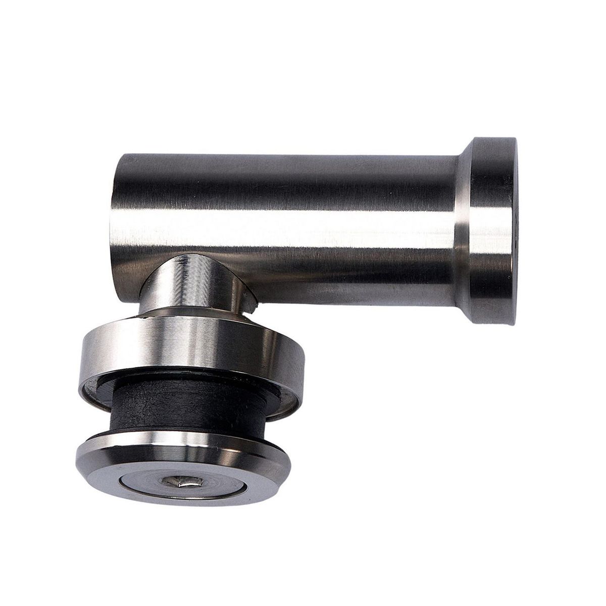 Bruken - Conector para Vidrio de 8 a 12 mm Murovidrio 90º Incluye Tornillo con Taquete Expandible