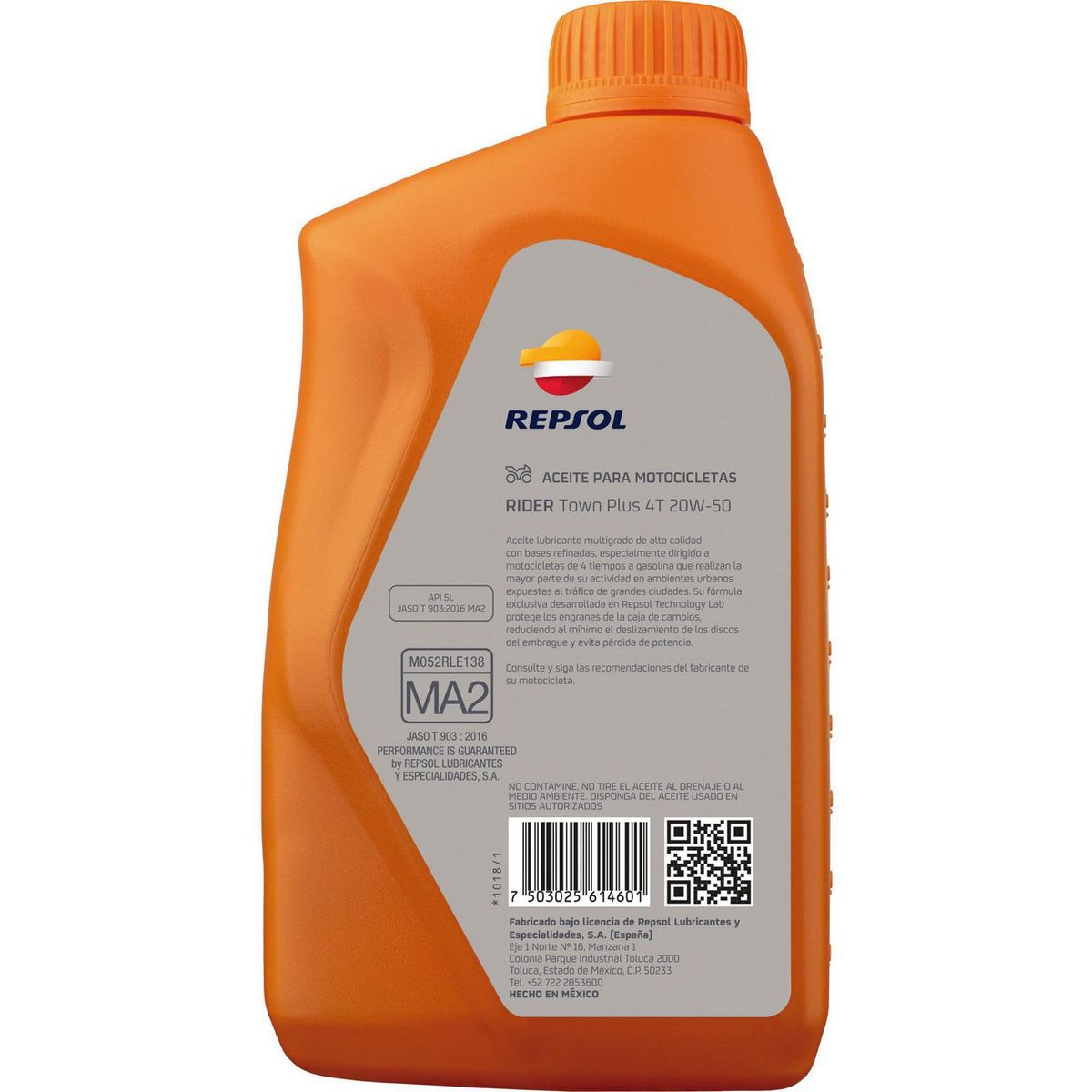 Repsol - Lubricante Moto Town Plus 4T 20W-50 1 Litro Repsol