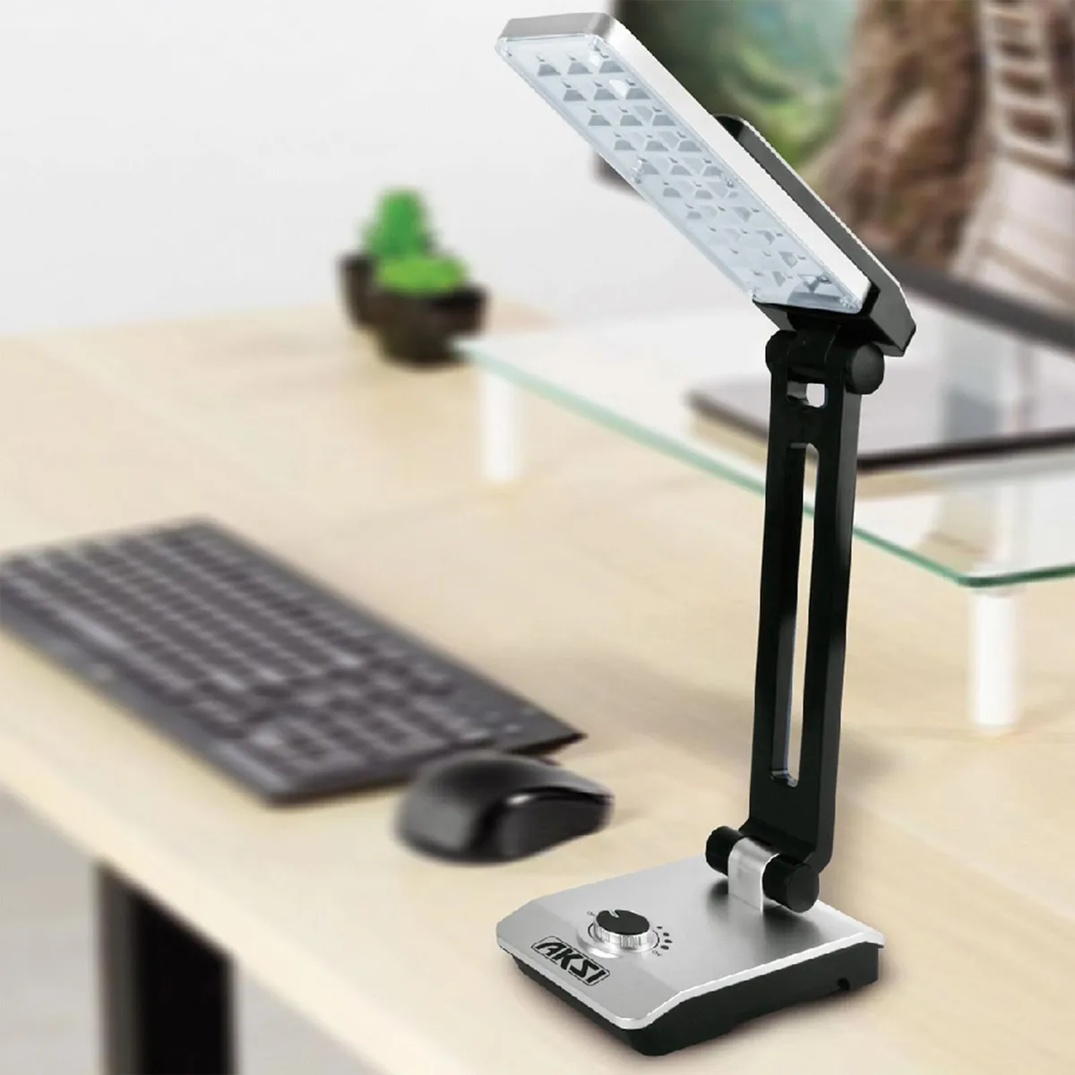 Aksi - Lampara de Escritorio Recargable Gris/Negro