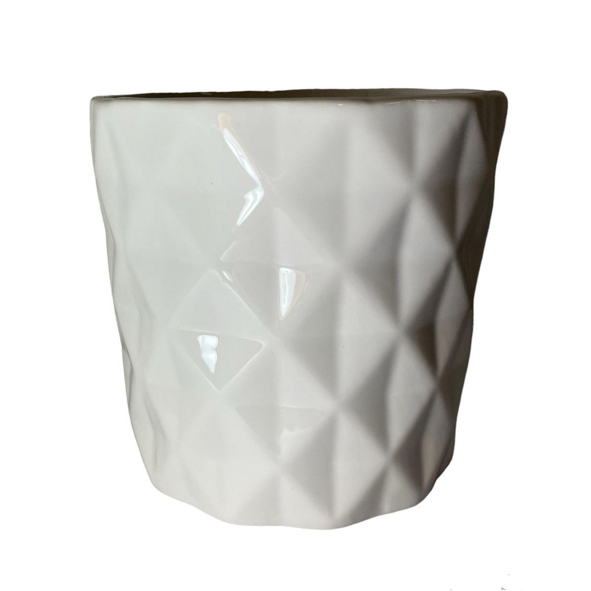 Maceta ceramica diamond white, marca Chiltepec - Foto Principal