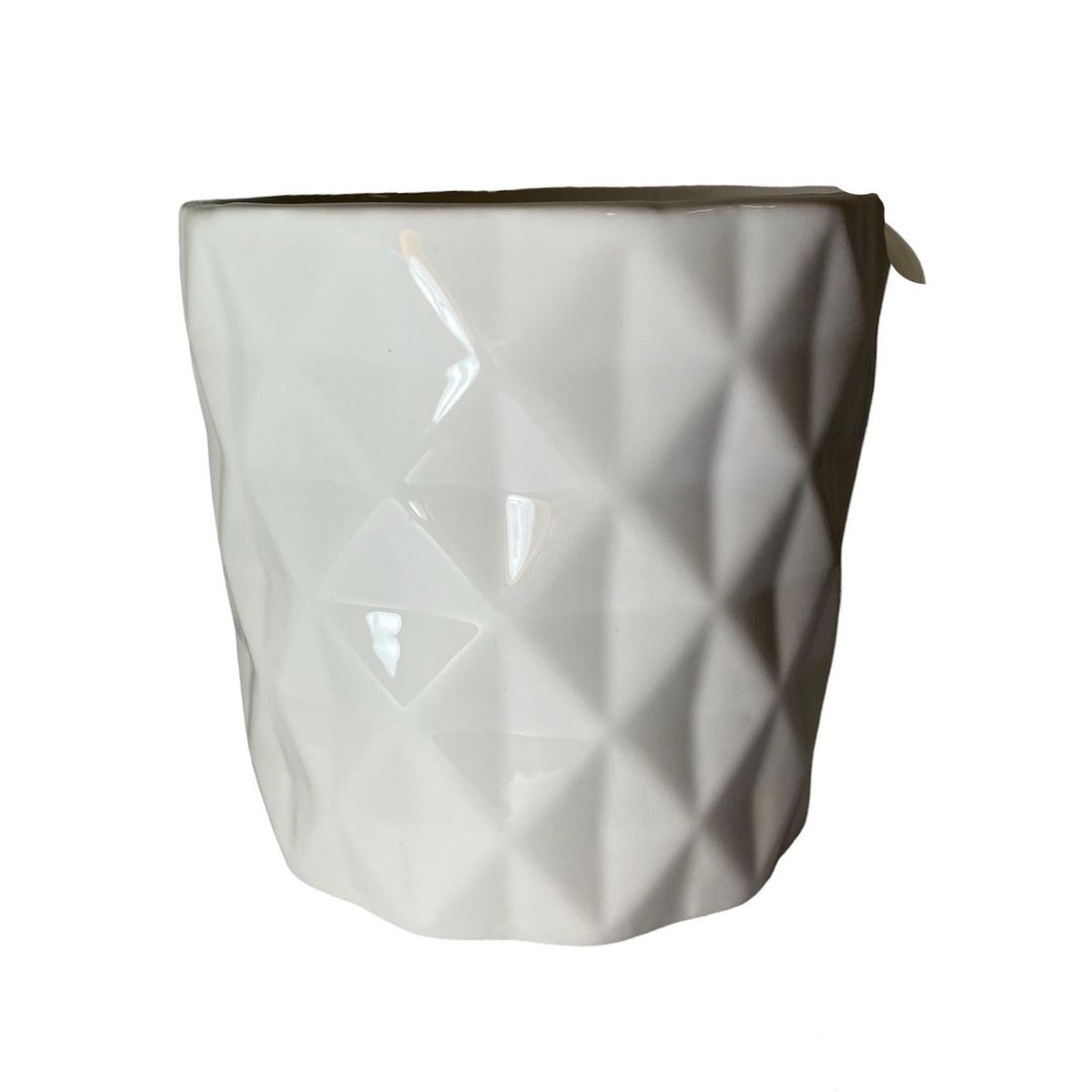 Maceta ceramica diamond white, marca Chiltepec - Foto 2