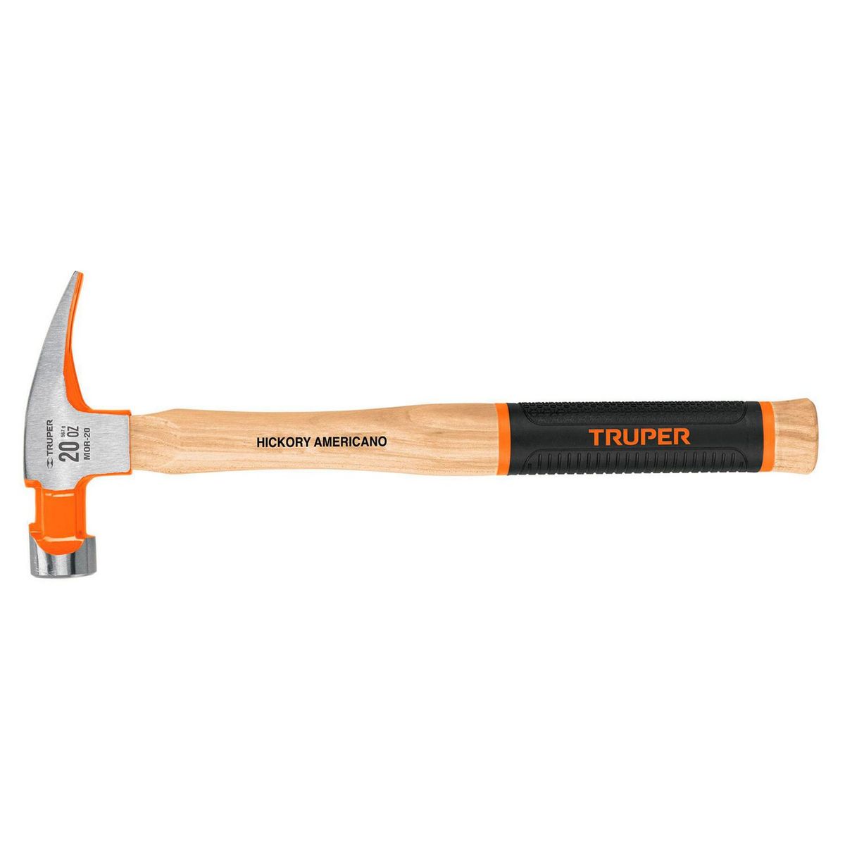 Truper - Martillo Pulido 20 Oz Uña Recta Mango Hickory Truper Grip