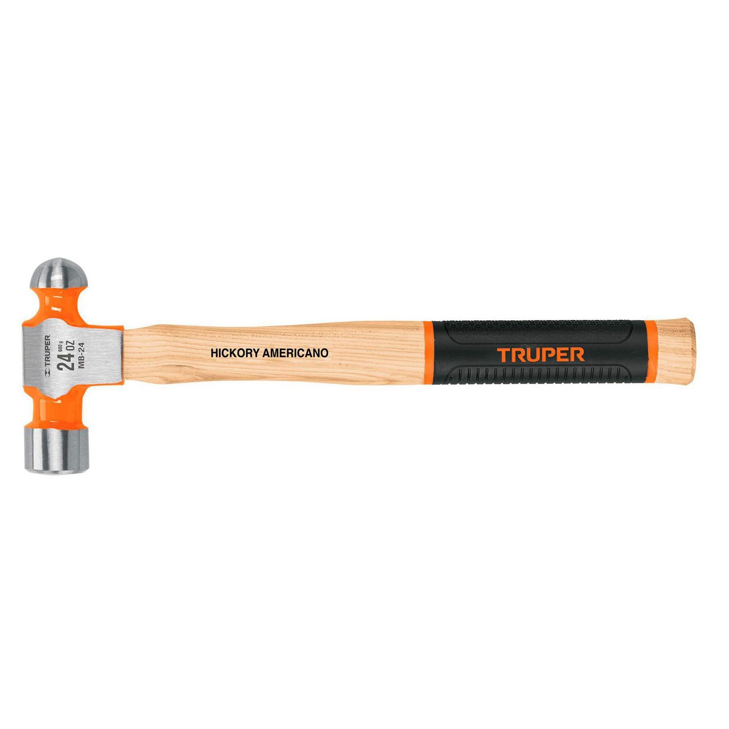 Truper - Martillo Pulido de Bola 24 Oz Mango Hickory Truper Grip