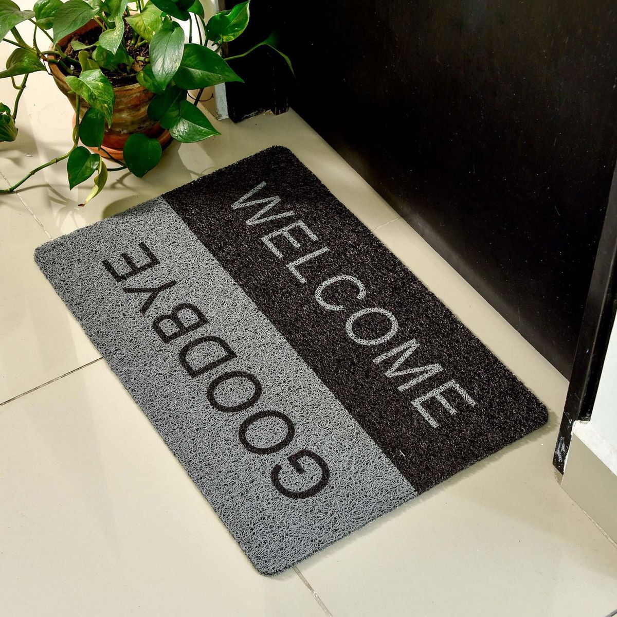 Casa Bonita - Tapete para entrada Welcome/ Goodbye de 40 x 60 cm